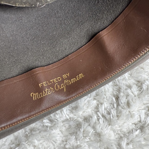 Vintage Champ Hat Fedora Fitted Mens 7 1/4 Gray Featherweight Bound Edge 80s - Picture 13 of 15